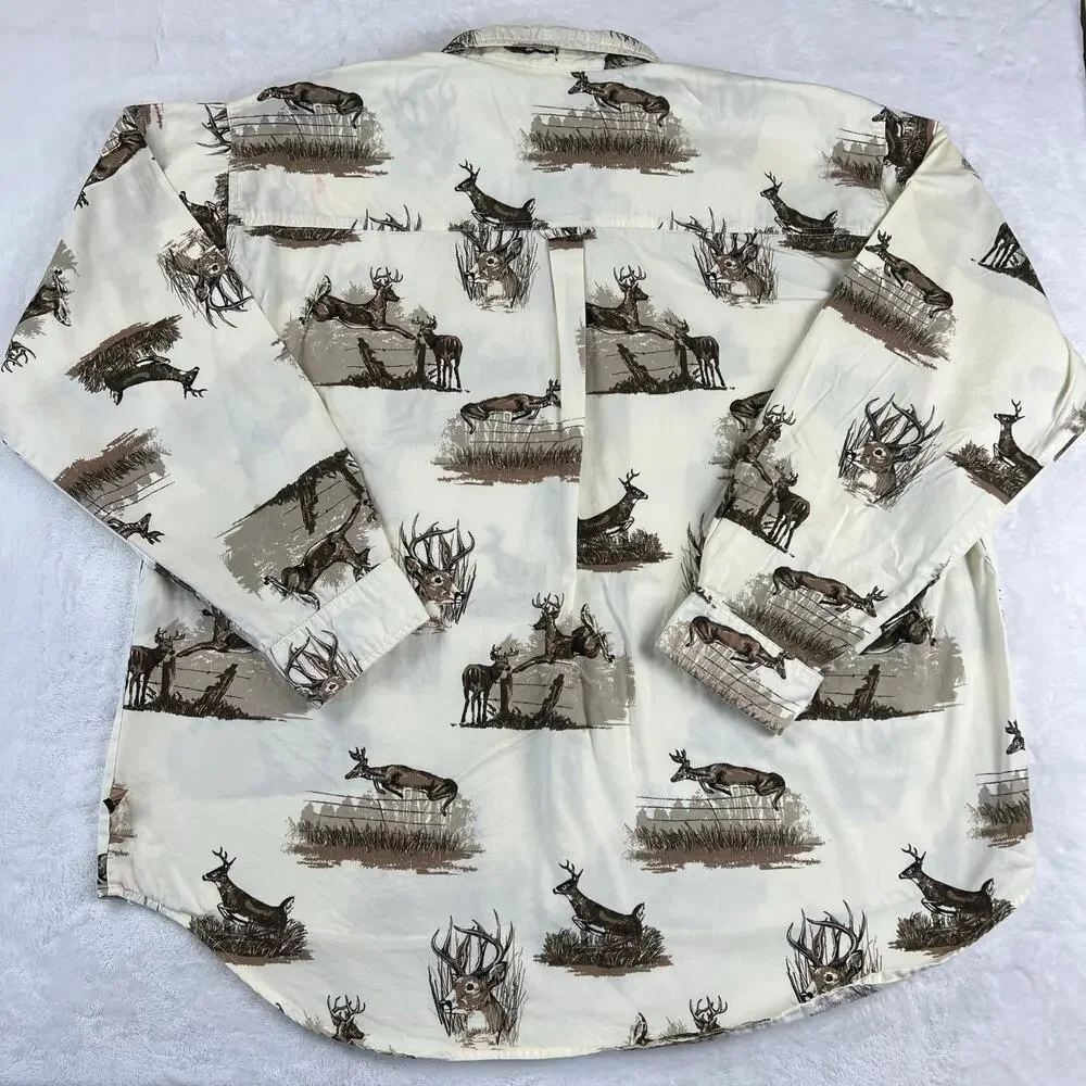 Outdoor Life Field Tested Buck Print Button Down Shirt Men's size 2XL AOP - Picture 2 of 8
